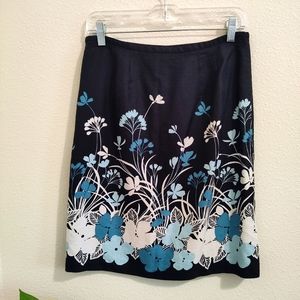 Ann Taylor LOFT Floral Midi Pencil Skirt Size 4